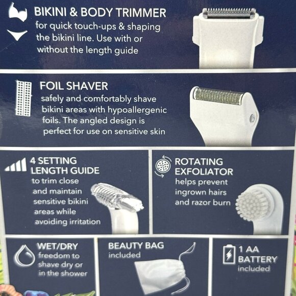 REMINGTON Women's Body & Bikini Kit Foil Shaver Trimmer Exfoliator Beauty Bag - Picture 4 of 5